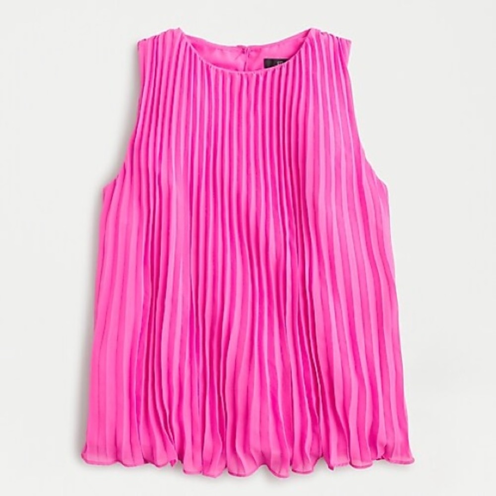 J. Crew Sleeveless Pleated Georgette Blouse